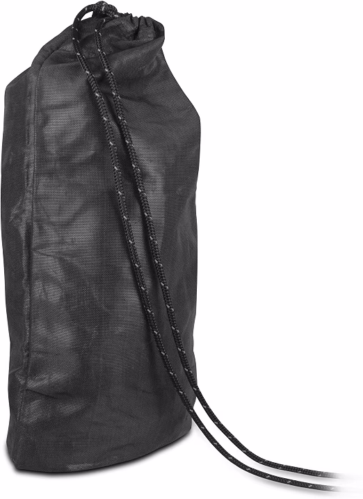 Black Ursack bear bag with a reinforced drawcord closure, the soft-sided alternative to a hard-sided bear canister for hiking in bear country.
